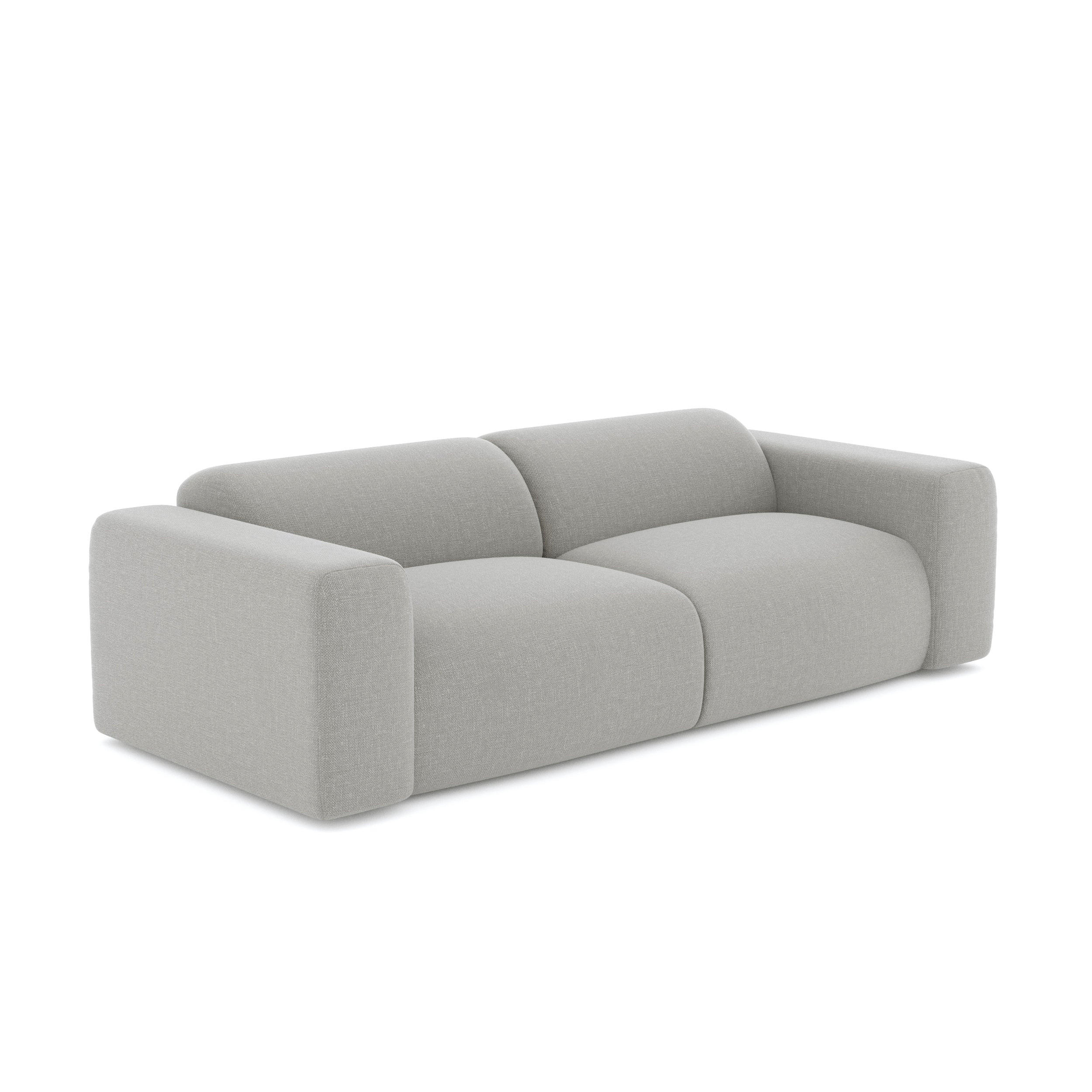 SOFA 3-Sitzer Rastergewebe Hellgrau 205cm - Hellgrau/Grau, Textil (205/73/97cm) - Sia Home