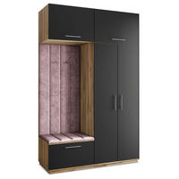 GARDEROBENSCHRANK REMA 150/240/60 cm Modern Garderobe-Set Eiche Wotan - Eiche Wotan/Lila, Holzwerkstoff (150/240/60cm) - MASSENO