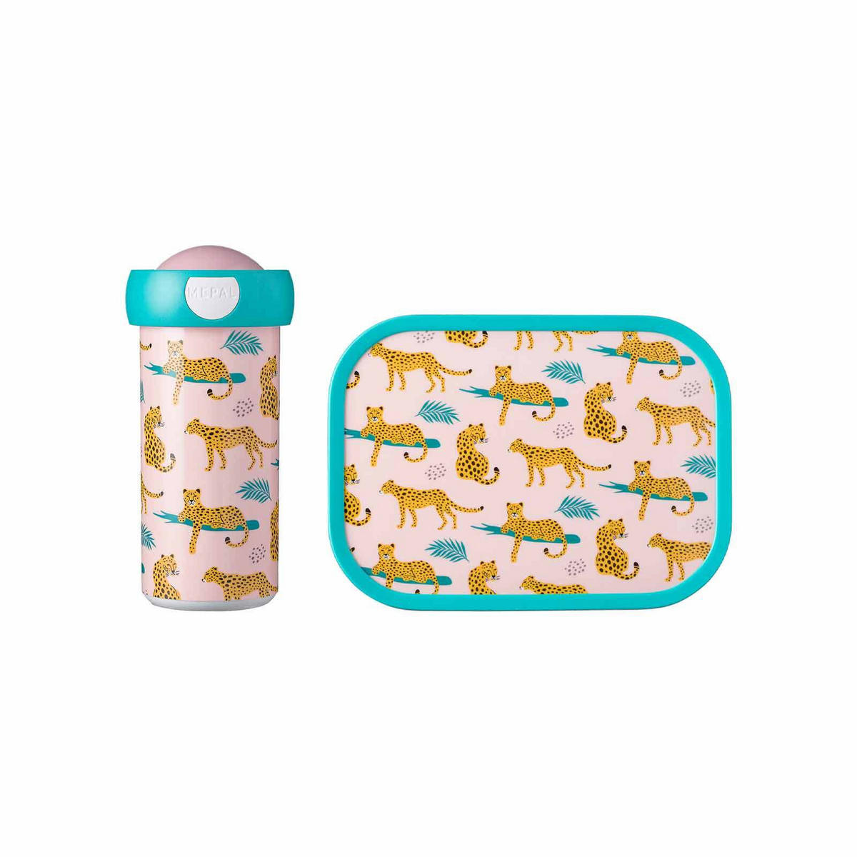 BROTDOSE + VERSCHLUSSBECHER Campus Leopard 300 ml + 700 ml 2er Set - Beige, Kunststoff (7.5/18.8/20.5cm) - Mepal