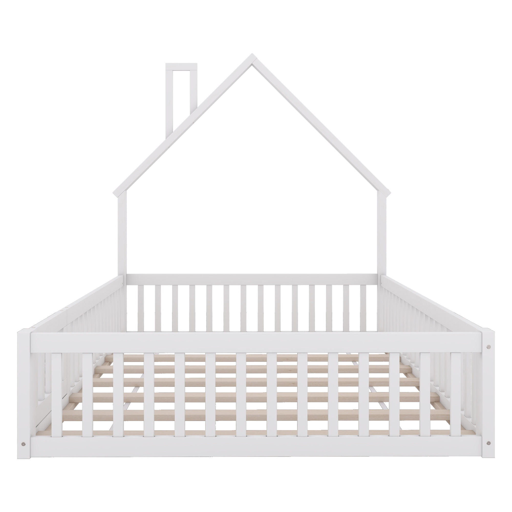 HAUSBETT 140/200 cm Weiß - Weiß, Holz - Raumix