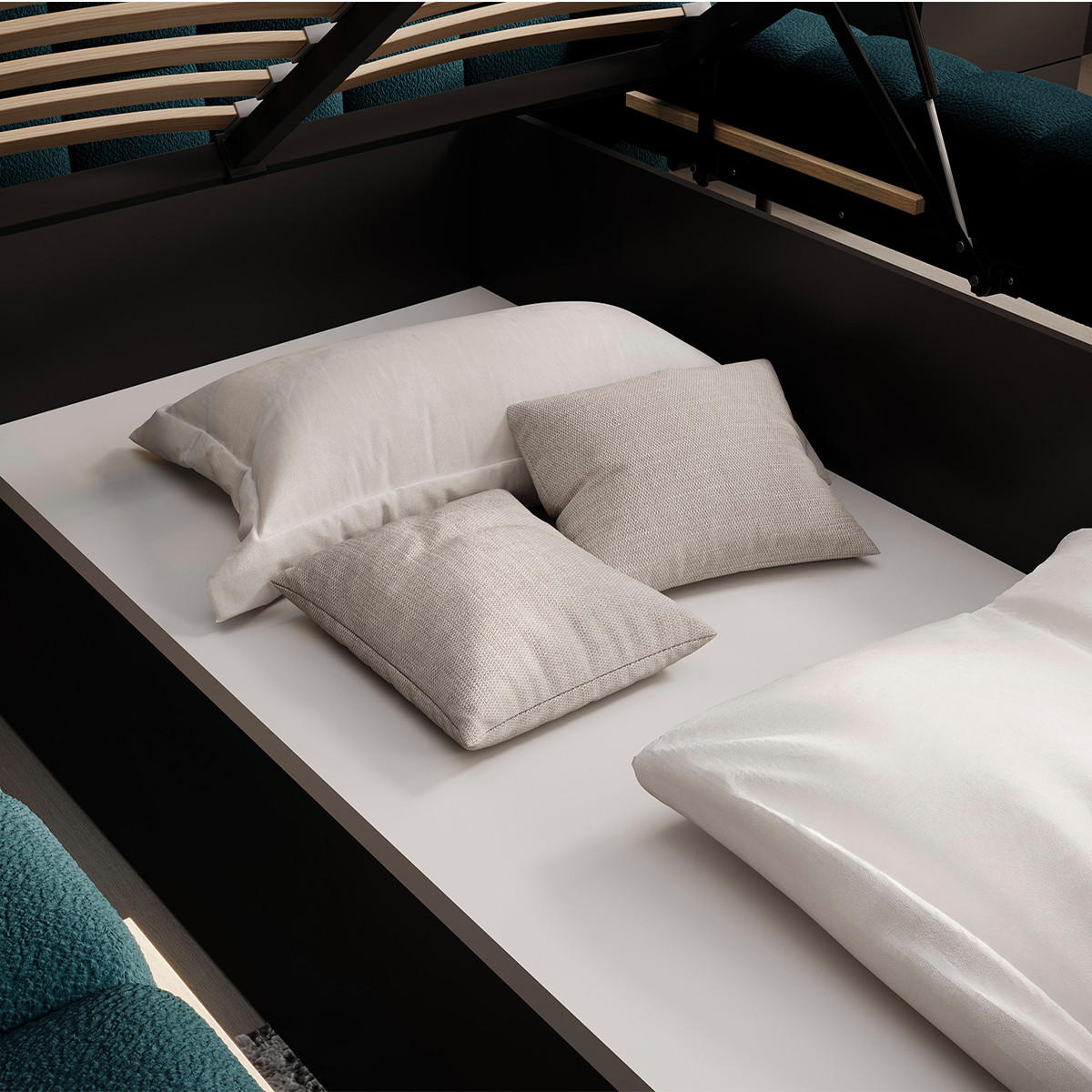 BOXBETT 180/200 Ezio Blau - Blau, Holz (180/200cm) - Petits-meubles