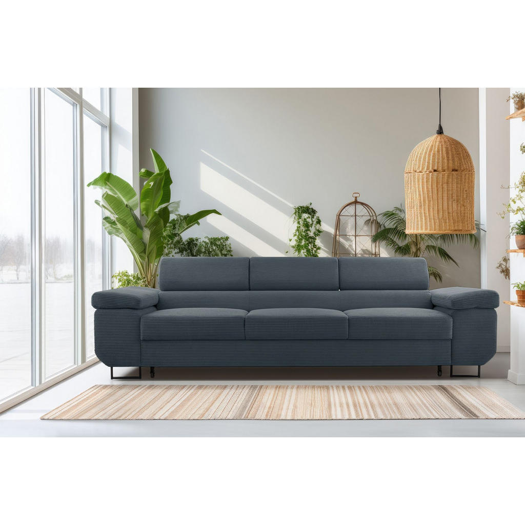 Thumbnail - Selsey 3-Sitzer, Hellgrau, Textil, Rechteckig, 274x90x98 cm, Wohnzimmer, Sofas & Couches, Sofas, 3-Sitzer Sofas