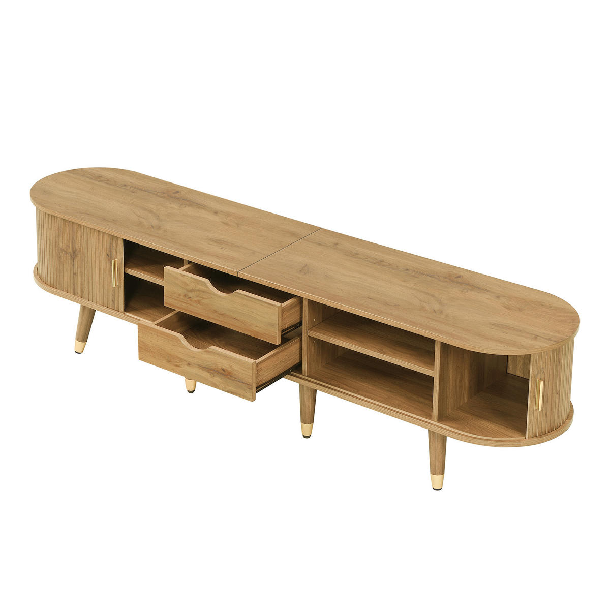 TV-SCHRANK in Holzoptik mit Schiebetür - Sonoma Eiche, Holzwerkstoff (175/45/38cm) - Urban Meuble