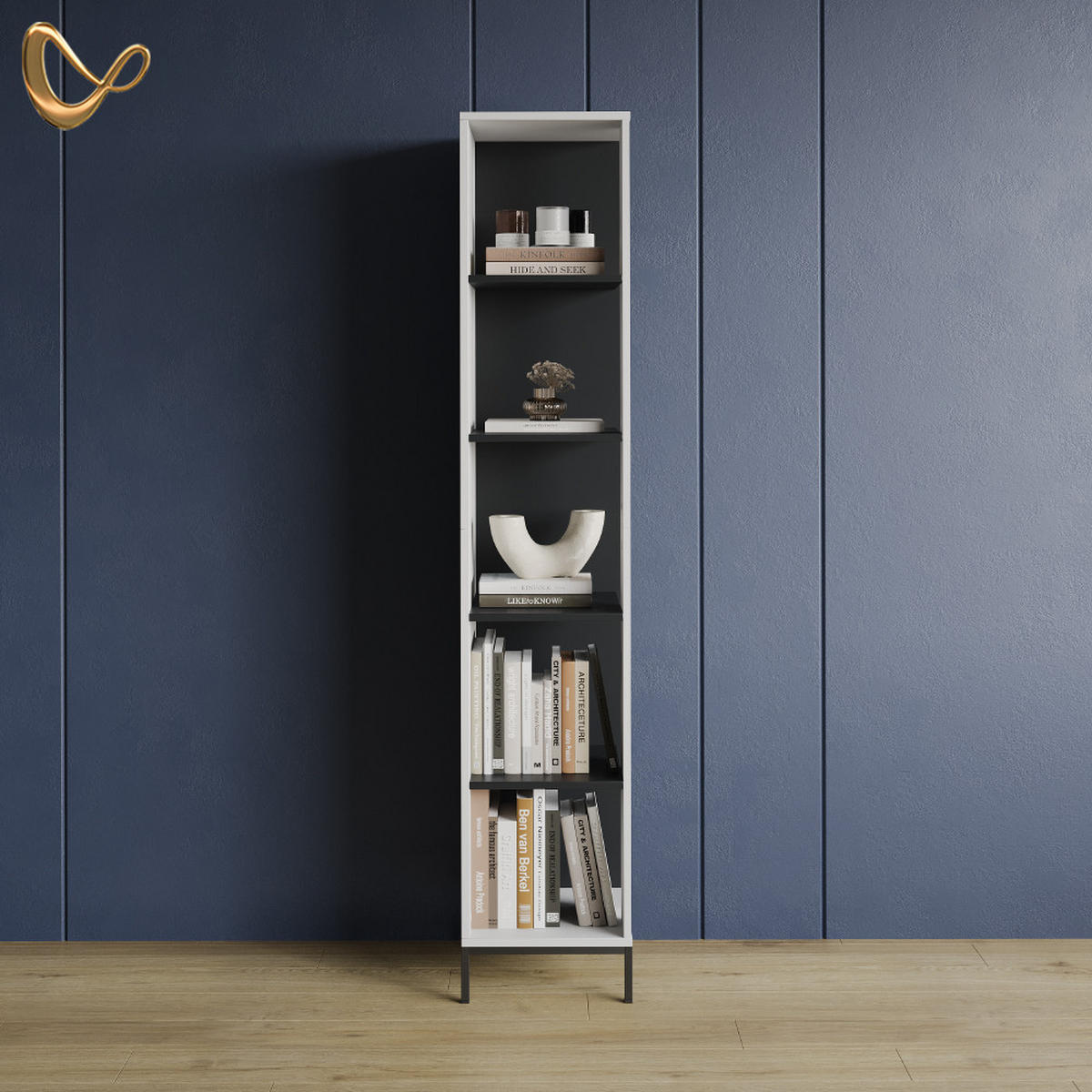 BÜCHERREGAL Aterno Weiß mit 5 Fächern - Weiß, Holzwerkstoff (36/188/36cm) - Livinity®