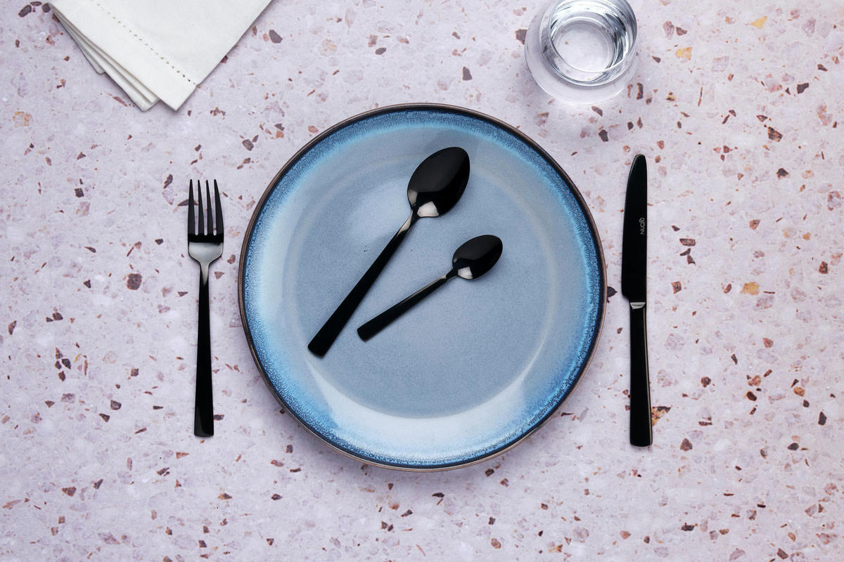 LÖFFEL 6er-Set Telmo - Schwarz - Schwarz, Metall - Björn