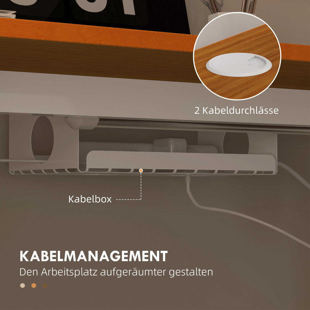 HÖHENVERSTELLBARER Schreibtisch, Natur - Naturfarben, Kunststoff (120/60/116cm) - Vinsetto