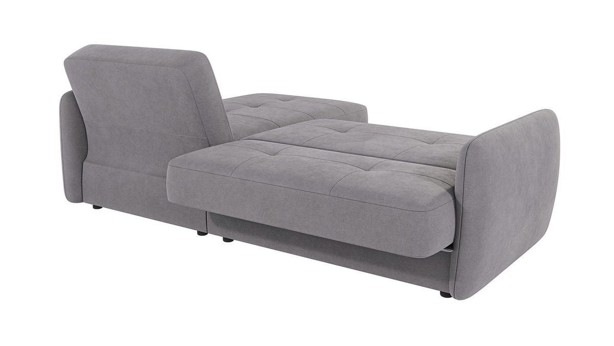 ECKSOFA Lupo Grau Mikrofaser - Schwarz/Grau, Holz/Kunststoff (232/147cm) - S-Style Möbel