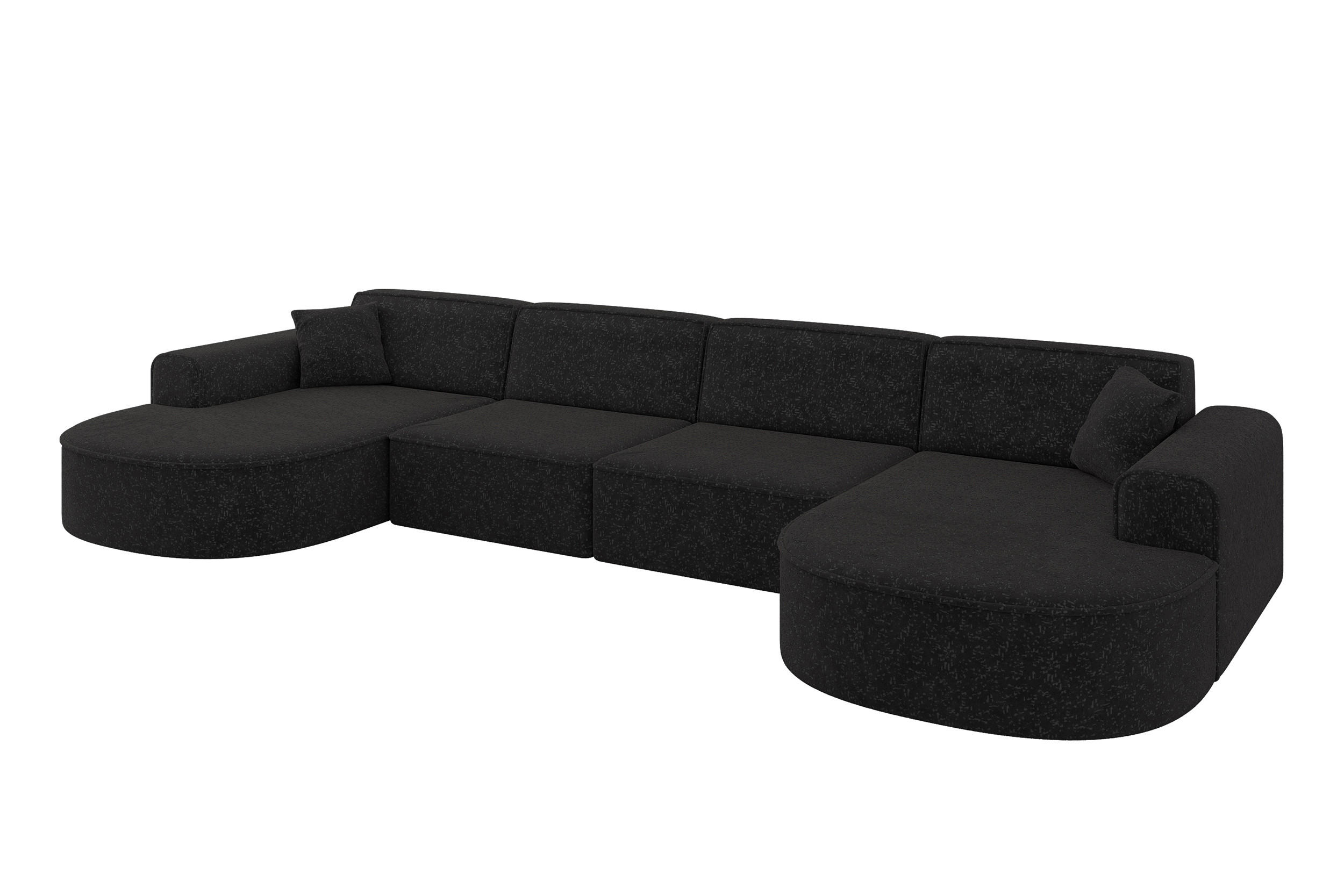 SEDACÍ souprava MARI-U2 – 388 x 171 x 79 cm, černá Tissu - černá, kompozitní dřevo/textil (388/79/171cm) - ALTDECOR