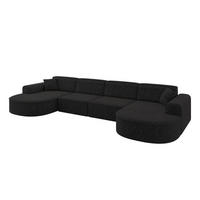 WOHNLANDSCHAFT MARI-U2 - 388x171x79 cm Schwarz Tissu - Schwarz, Holzwerkstoff/Kunststoff (388/79/171cm) - ALTDECOR