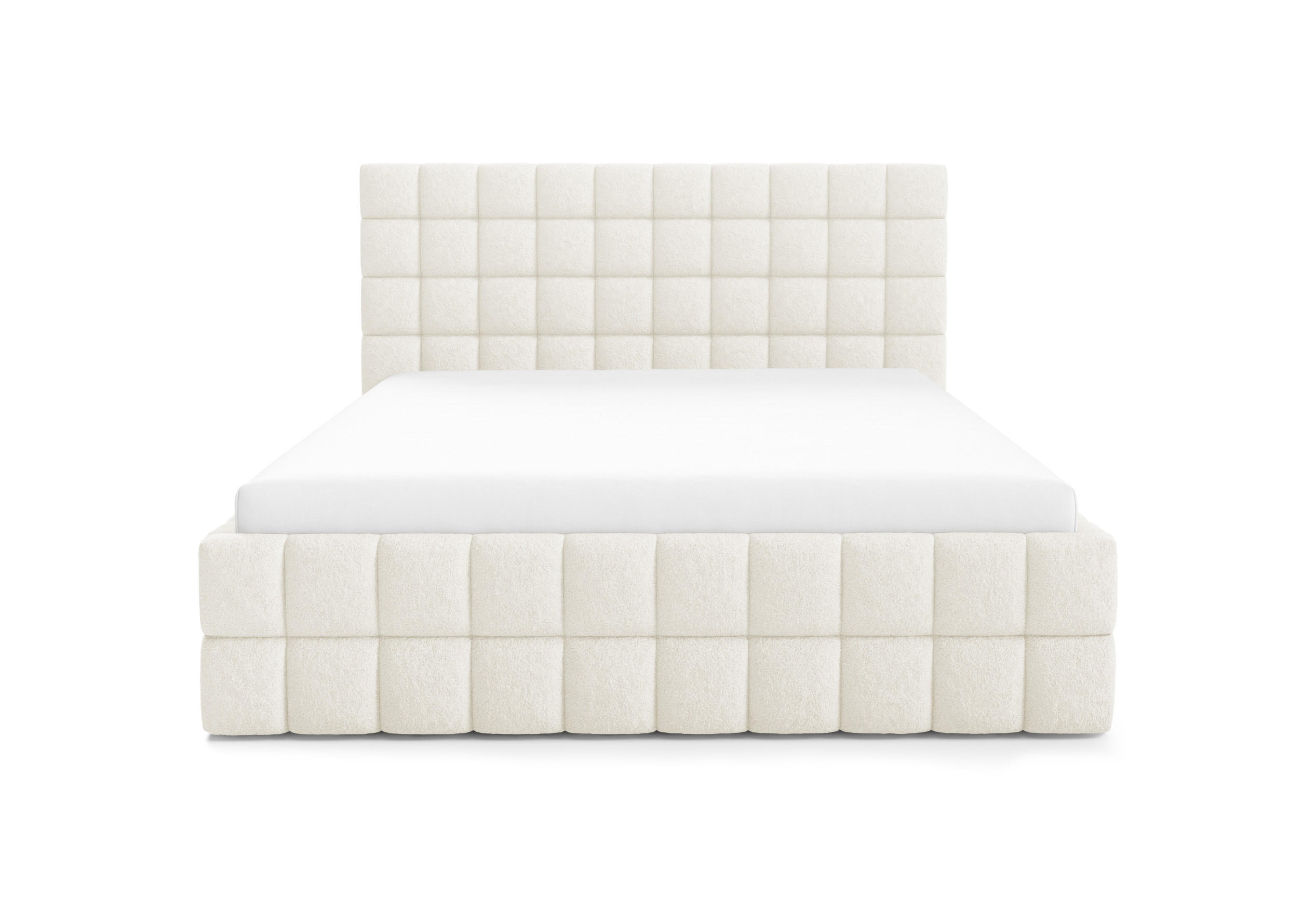 POLSTERBETT mit Stauraum 140x200 cm in Creme - Creme, Metall (140/200cm) - Home Collective