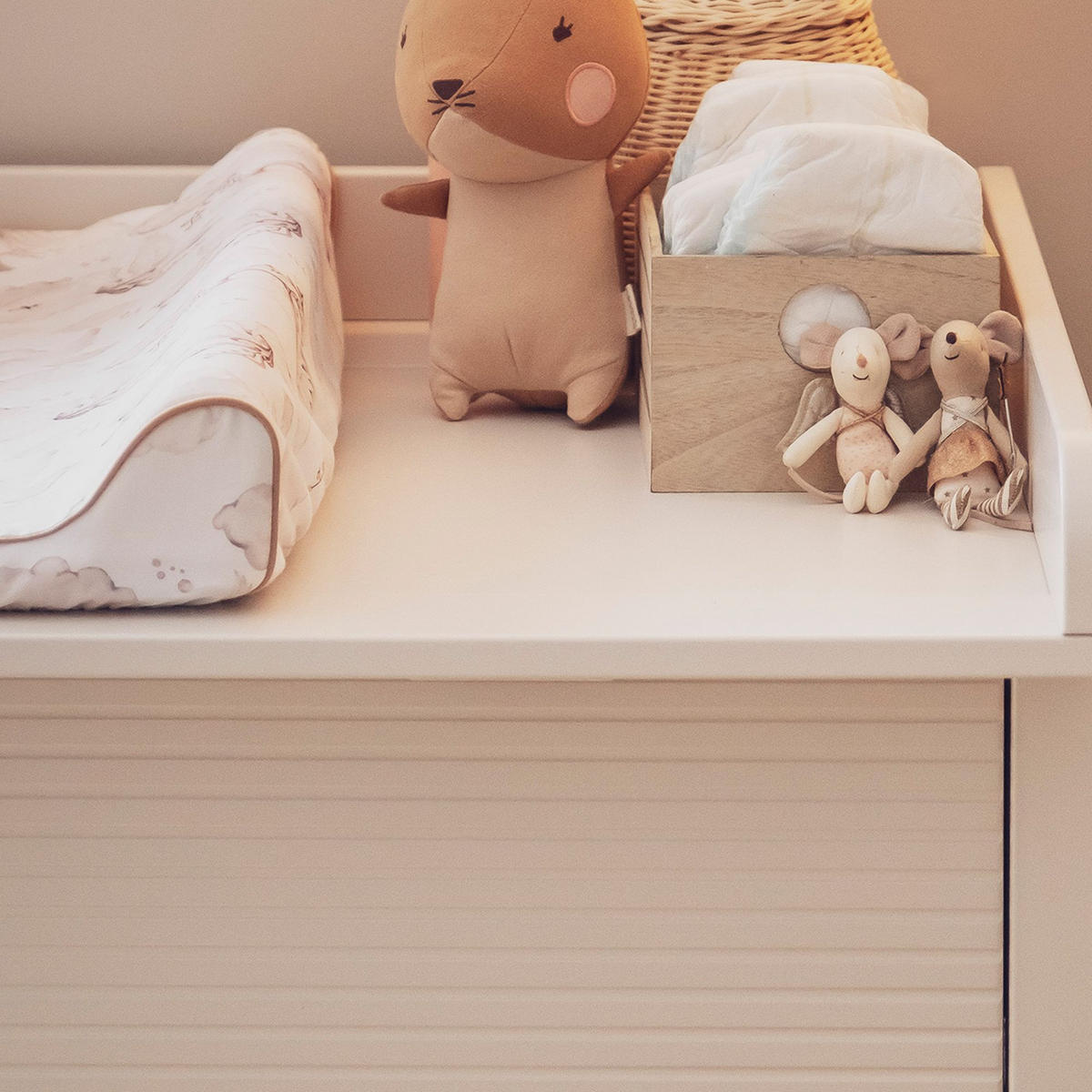 WICKELAUFSATZ LOTTI - Beige, Holzwerkstoff (90/8/76cm) - KONSIMO®