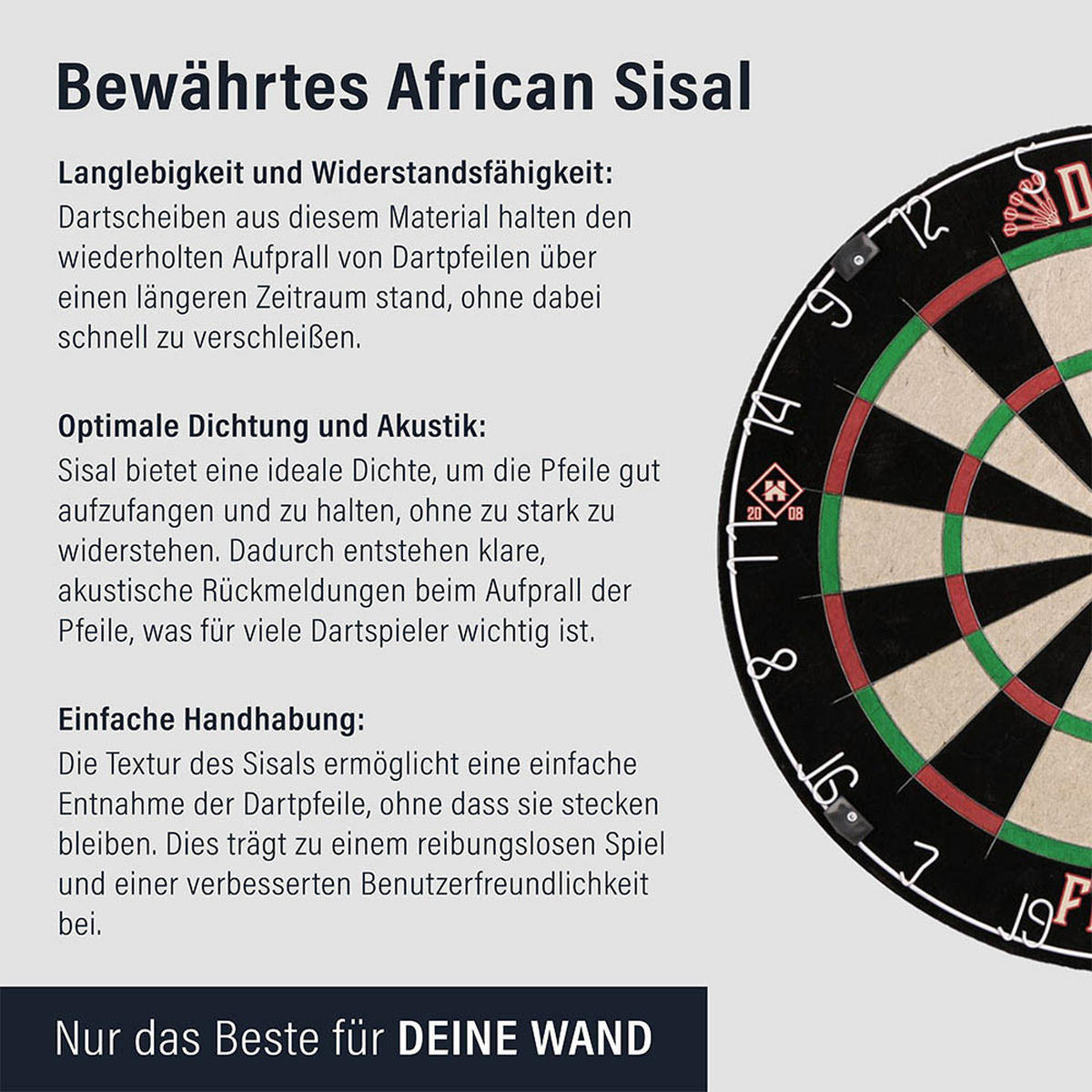 DARTSCHEIBE GOOD DARTS - Modell: FINISH Klassisch, Ausführung: ohne Surround - Schwarz, Kunststoff (45.1/4cm) - Home Deluxe