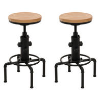 BAROVÉ STOLIČKY Svetlo hnedá 2 ks sada - svetlohnedá, drevo (34/85/34cm) - MCW