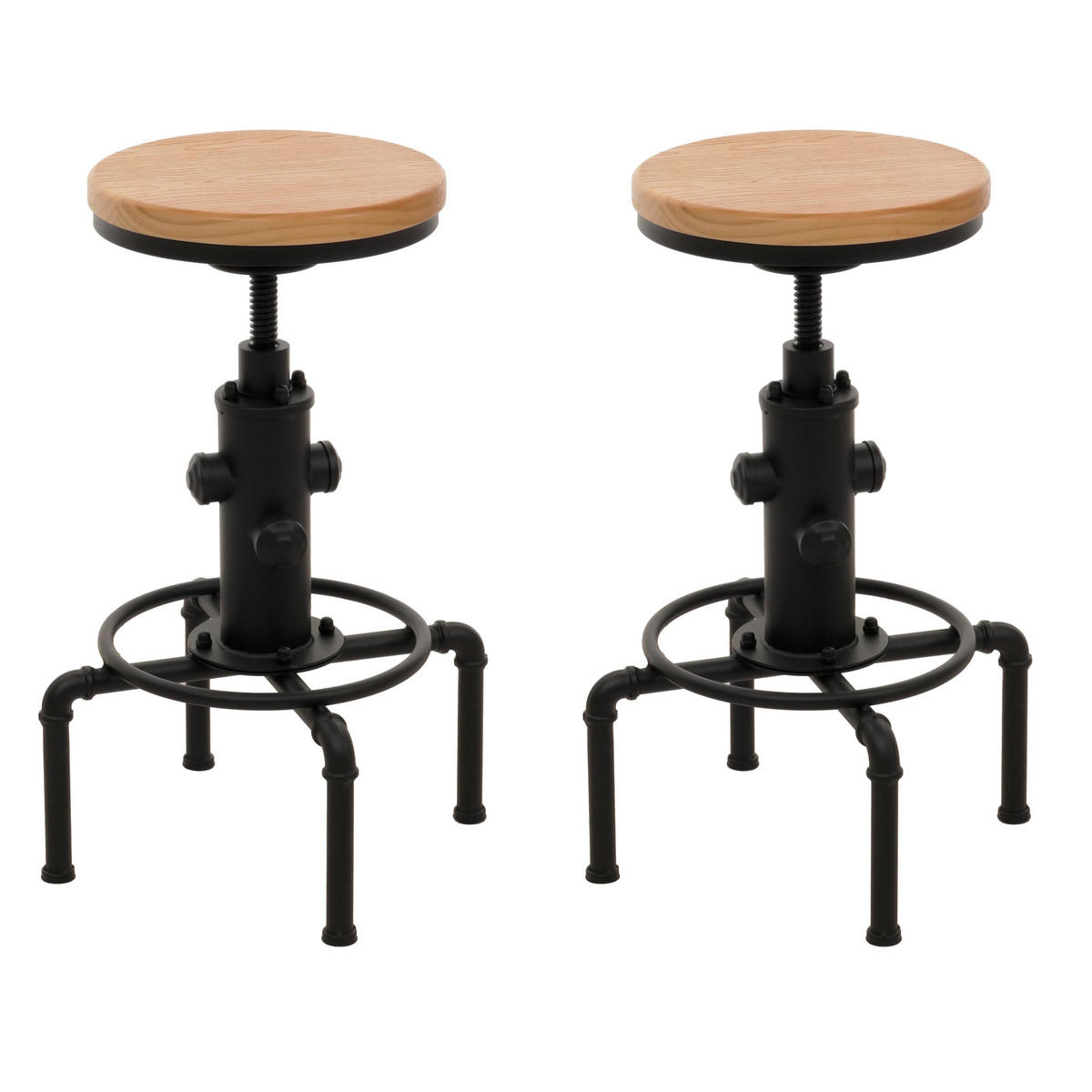 BAROVÉ STOLIČKY Svetlo hnedá 2 ks sada - svetlohnedá, drevo (34/85/34cm) - MCW