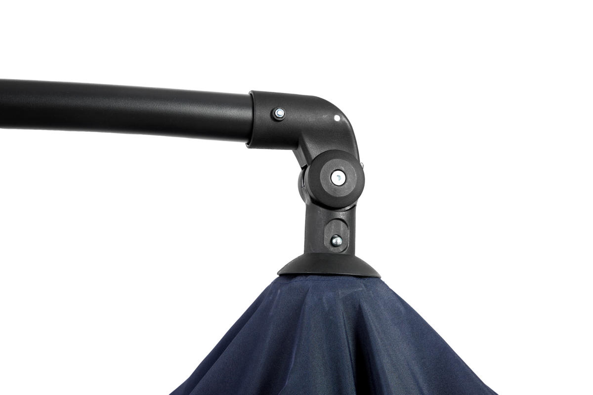 SONNENSCHIRM Rechteckiger Doppelseitig Navy Blue 4,5 m - Blau, Metall (294/294cm) - ComfortXL