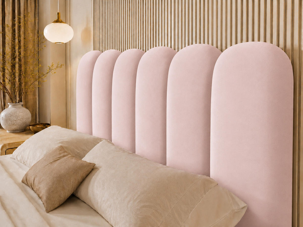 BOXBETT CUDDLE 120x200 cm in Rosa, Bettkasten, Topper, Velvet-Stoff - Pink, Holz/Textil (120/200cm) - EMLAR Home