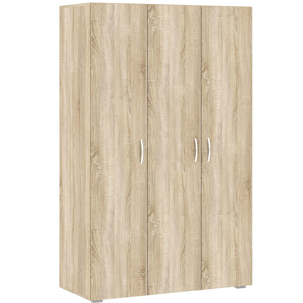 KLEIDERSCHRANK Basic Eiche Sonoma 110,7 / 52 / 179 cm - Silberfarben/Sonoma Eiche, Holz/Holzwerkstoff (110.7/179/52cm) - Feldmann-Wohnen