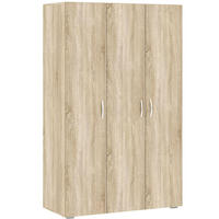 KLEIDERSCHRANK Basic Eiche Sonoma 110,7 / 52 / 179 cm - Silberfarben/Sonoma Eiche, Holz/Holzwerkstoff (110.7/179/52cm) - Feldmann-Wohnen