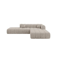 ROHOVÁ SEDAČKA s otomanem, pravá BILA-L 289x176x71 Béžová Žinylka - černá/šampaňská, kompozitní dřevo/textil (289/176cm) - ALTDECOR