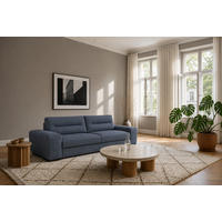 3-SITZER Carlisle Chenille Blau 274/97/93 cm - Blaugrau, Kunststoff/Textil (274/93/97cm) - foamnova