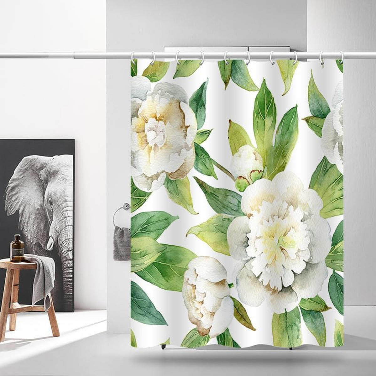 DUSCHVORHANG 3D Polyester schimmelresistent wasserdicht waschbar mit Haken - Multicolor, Textil (180/180cm) - MCBOSON