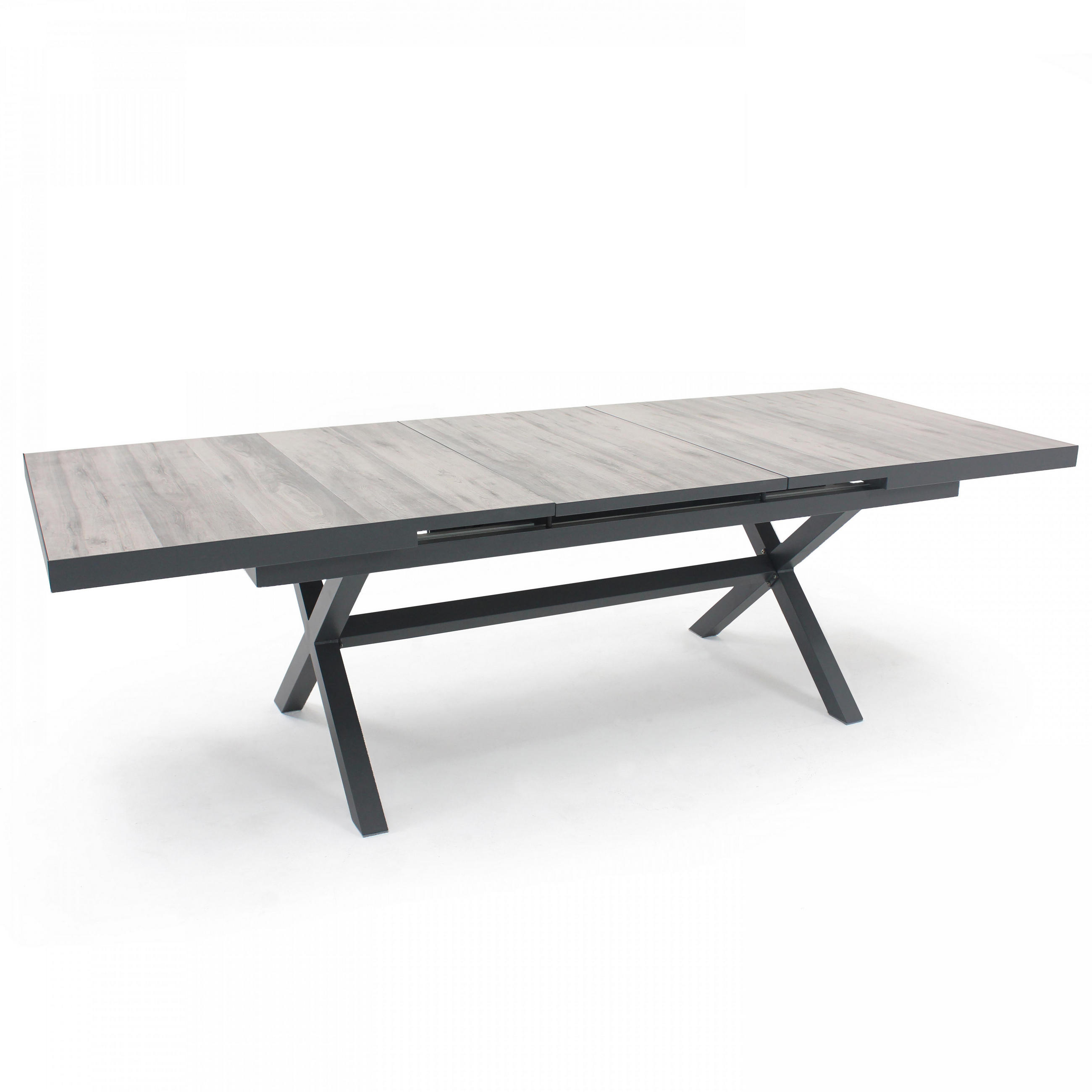 GARTENTISCH ., Braun/Grau - Grau, Metall (260/100/75cm) - Oviala