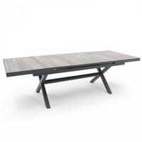GARTENTISCH ., Braun/Grau - Grau, Metall (260/100/75cm) - Oviala
