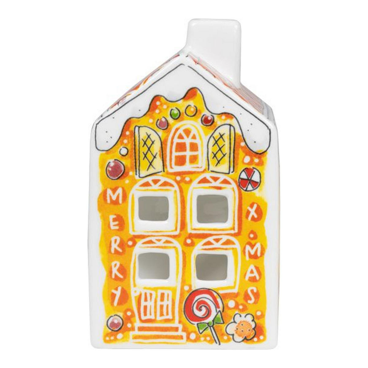TEELICHTHALTER Lebkuchen in Bunt - 14,50cm - Multicolor, Keramik (8.5/14.5/8.3cm) - Blond Amsterdam