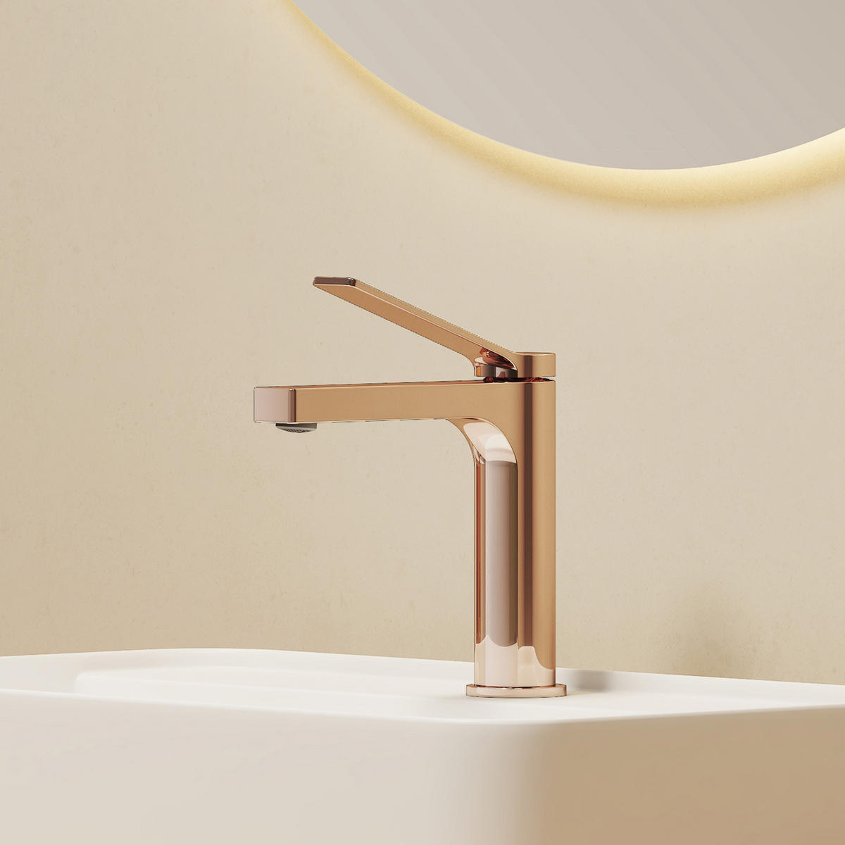 TVÄTTSTÄLLSBLANDARE Roséguld, 19,5/17,3/4,6 cm - Roséguld, Metall (17.3/19.5/4.6cm) - EMKE
