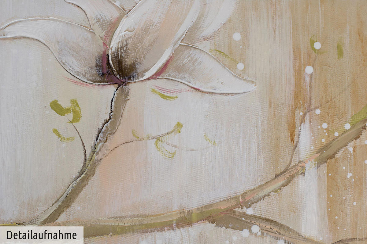 ÖLGEMÄLDE 150/50 cm - Beige/Weiß, Holz/Textil (2/50cm) - KUNSTLOFT