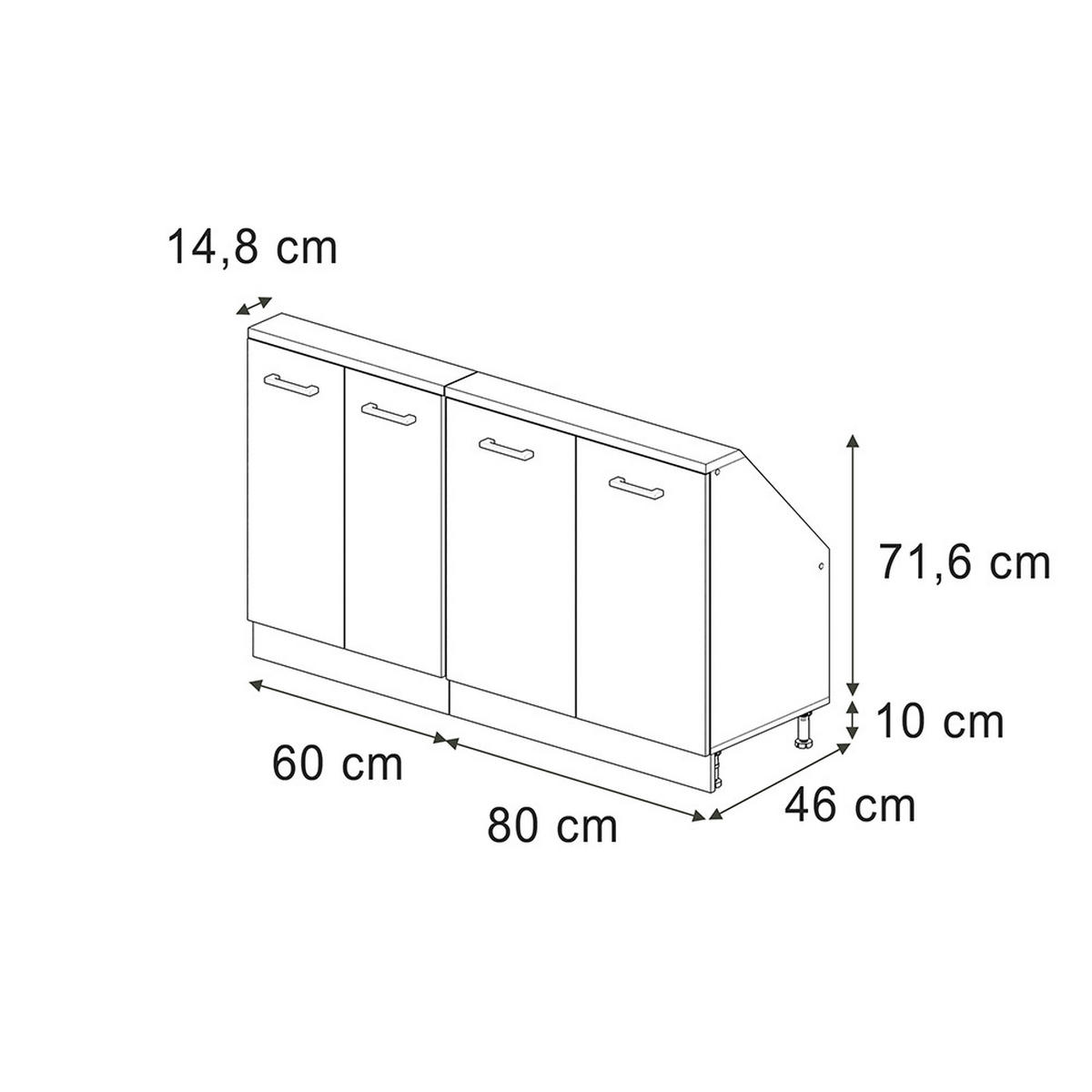 DACHSCHRÄGENSCHRANK-SET Rion Rot Hochglanz/Anthrazit 2er Set - Anthrazit/Rot, Holzwerkstoff (140/81.6/46cm) - Vicco