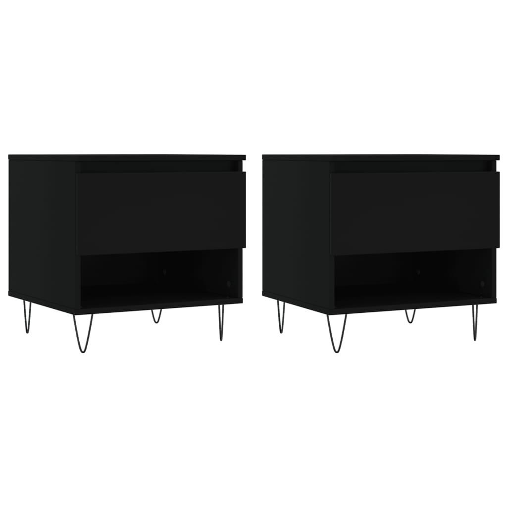 furnicato Couchtische Schwarz 46x50x50 cm