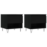 COUCHTISCHE 2 Stk. Schwarz 50x46x50 cm Holzwerkstoff - Schwarz, Holzwerkstoff (50/46/50cm) - furnicato