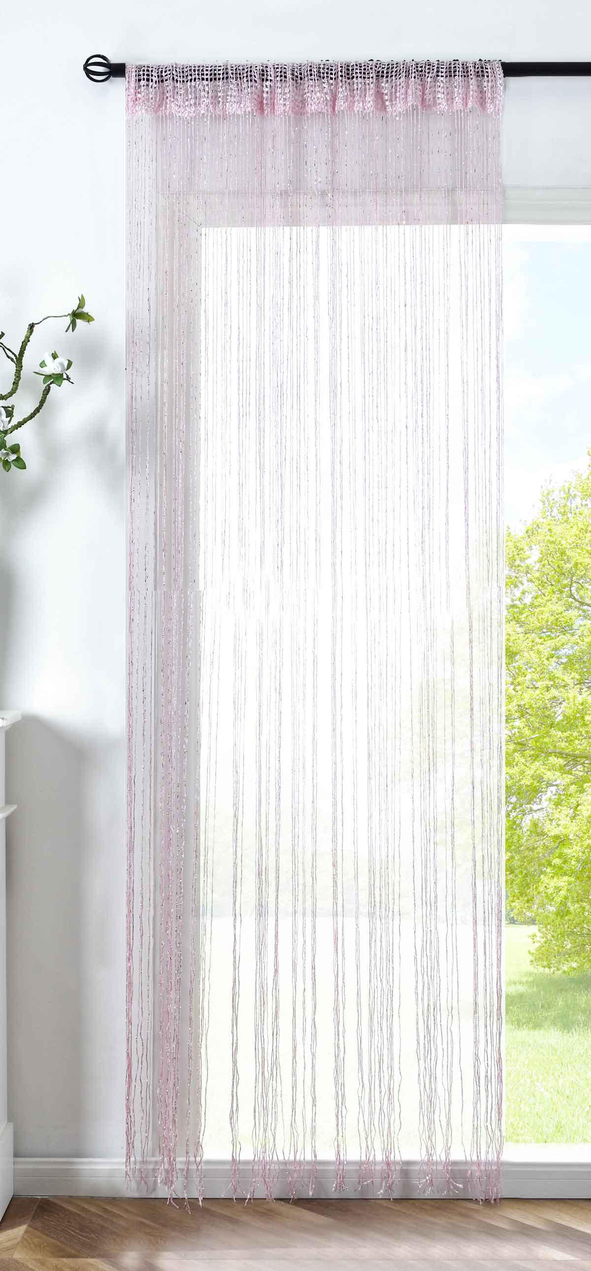 FADENGARDINE Shanghai HxB 230x100 cm Rosa Lurex - Pink, Textil (100/230cm) - Gardinenbox