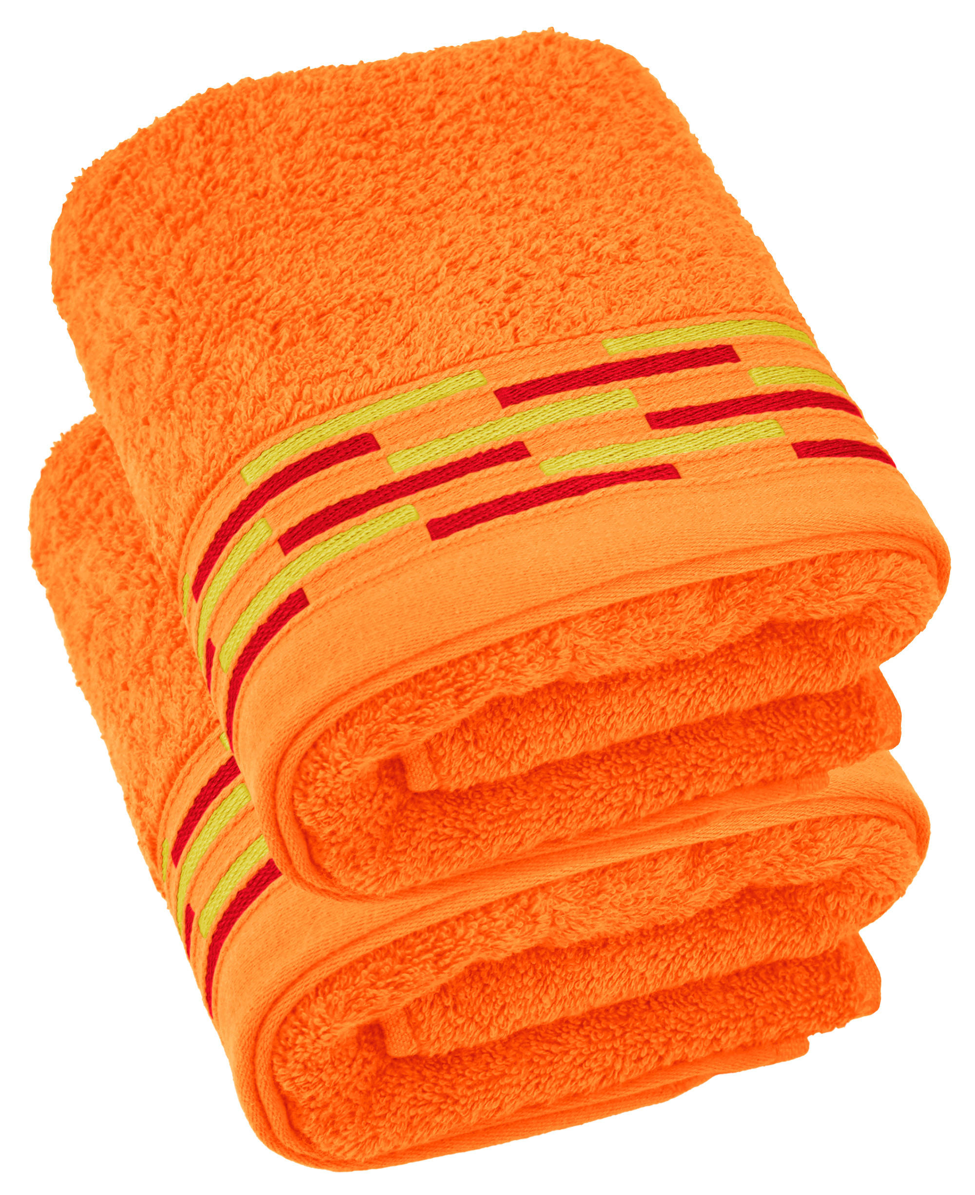 HANDTUCH Lugano Orange 2er 50x100 cm - Orange, Textil (50/100cm) - Lashuma