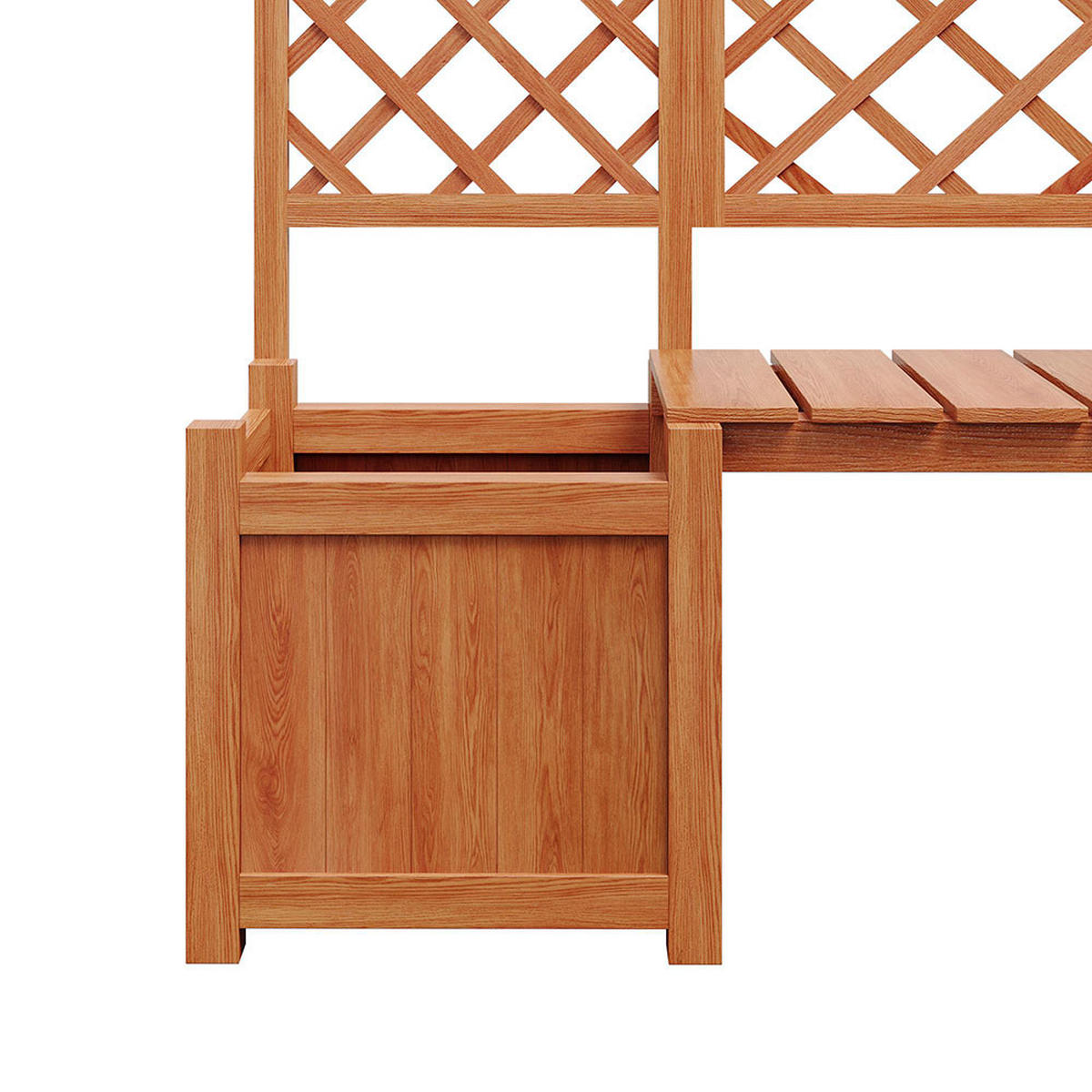 BLUMENKASTEN mit Spalier und Sitz für Garten Hof Terrasse，Braun - Braun, Holz (42/145/169cm) - KOMHTOM