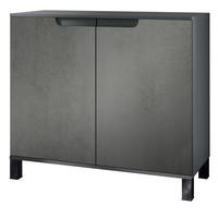 KOMMODE Sylt Beton Dunkel Optik - Dunkelgrau, Holzwerkstoff (92.5/84.5/35cm) - Vladon