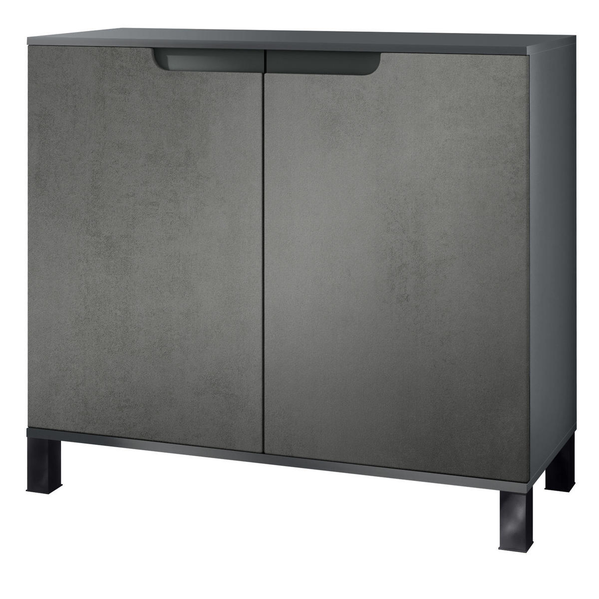 KOMMODE Sylt Beton Dunkel Optik - Dunkelgrau, Holzwerkstoff (92.5/84.5/35cm) - Vladon