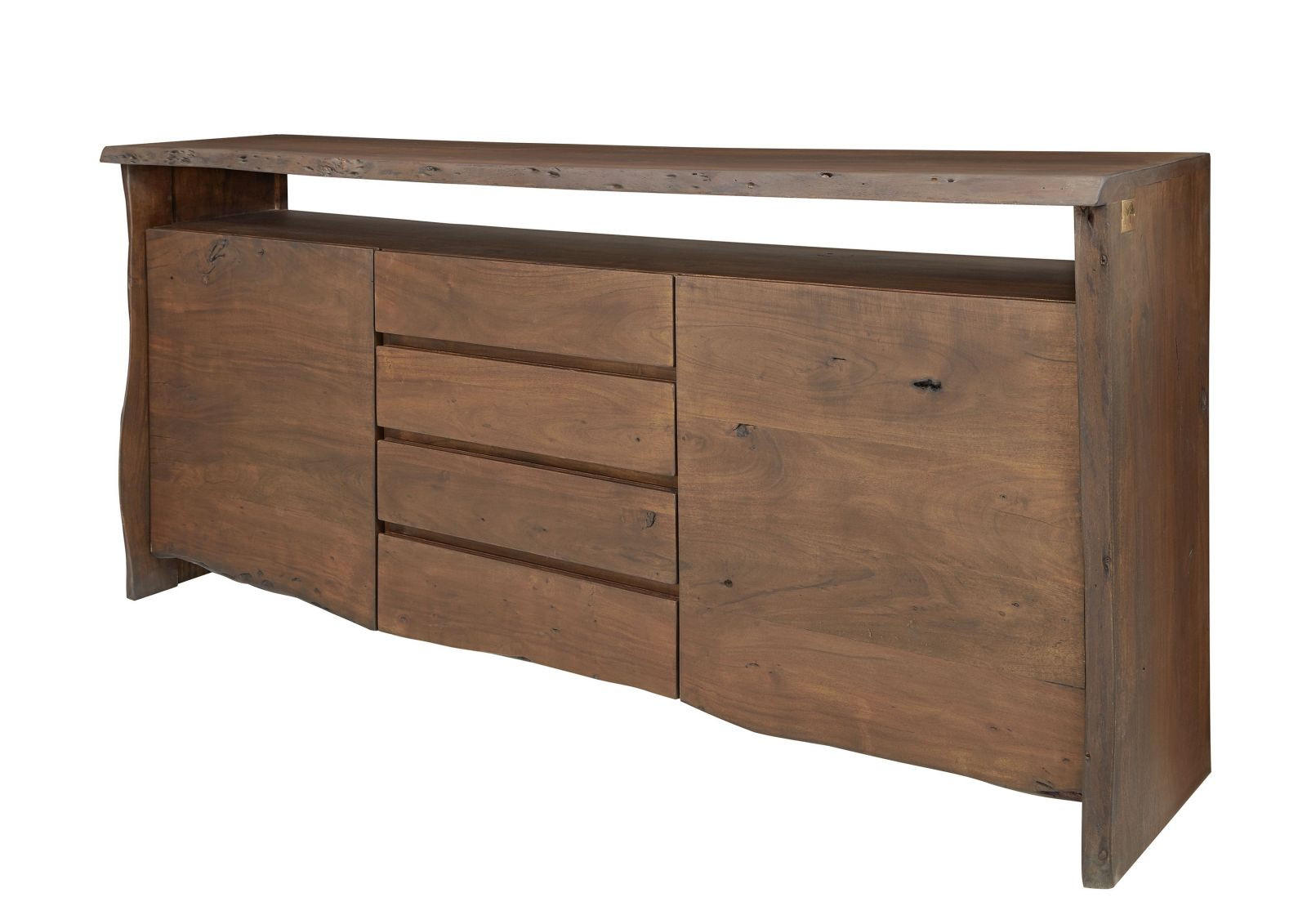 SIDEBOARD Akazie210x45x96 braun lackiert PURE ACACIA #801 - Braun, Holz (210/96/45cm) - Massivmoebel24