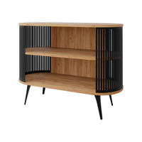 KOMMODE Roenni - Eichefarben/Schwarz, Holzwerkstoff/Metall (120/90/40cm) - MIRJAN24