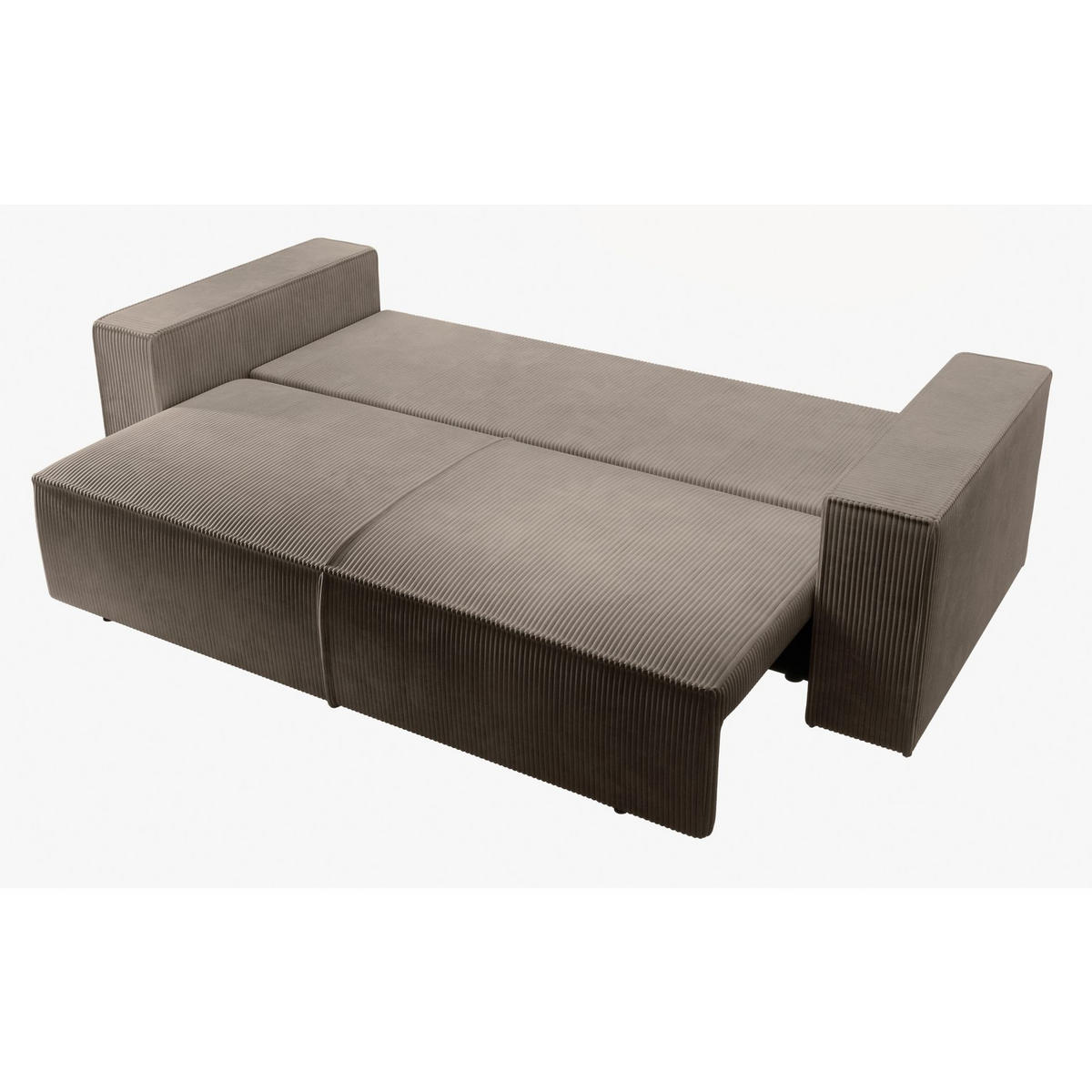 SCHLAFSOFA Farese Beige Cordbezug - Beige/Schwarz, Kunststoff/Textil (257/85/102cm) - Selsey