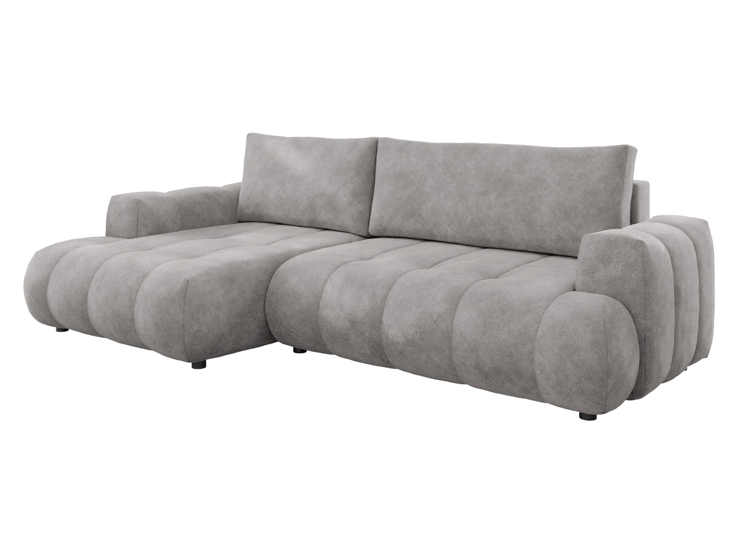 ECKSOFA Haiti, Seite: Links LC+2R - Hellgrau/Schwarz, Holz/Textil (276/156cm) - MIRJAN24