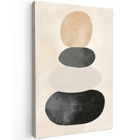 LEINWANDBILD Japandi - Wabi sabi - Beige 40x60 cm - Taupe, Textil (40/60cm) - MuchoWow