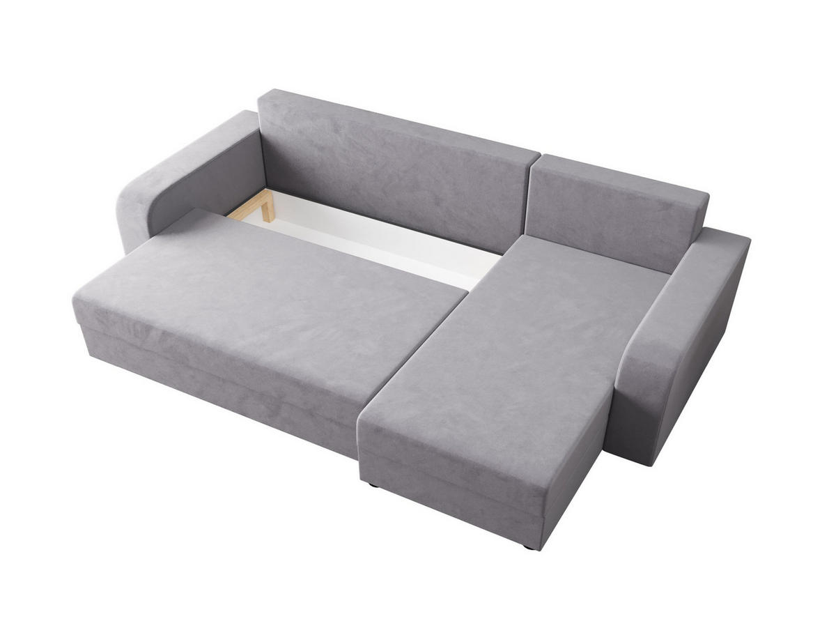 ECKSOFA HEWLET L BIS Itaka 50 Rechts mit Schlaffunktion - Grau, Textil (240/140cm) - Bedante