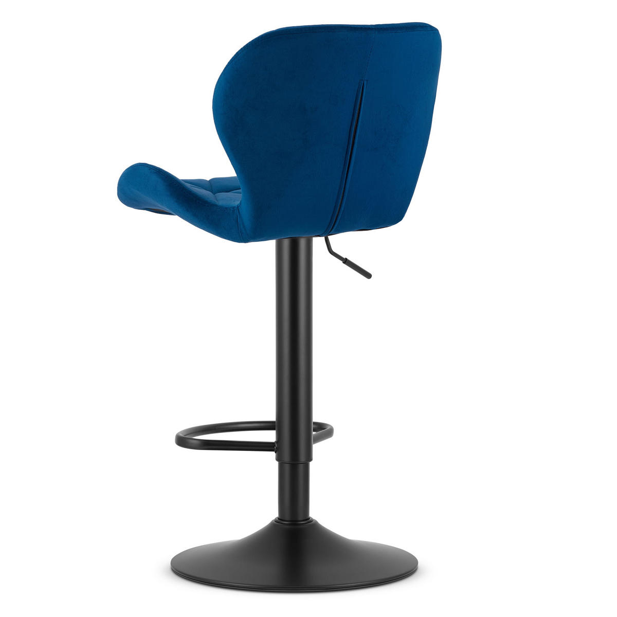 BARHOCKER 2-er Set WEST marineblauer Sitz, schwarze Basis - Schwarz/Dunkelblau, Textil (46/111/48.5cm) - Valora