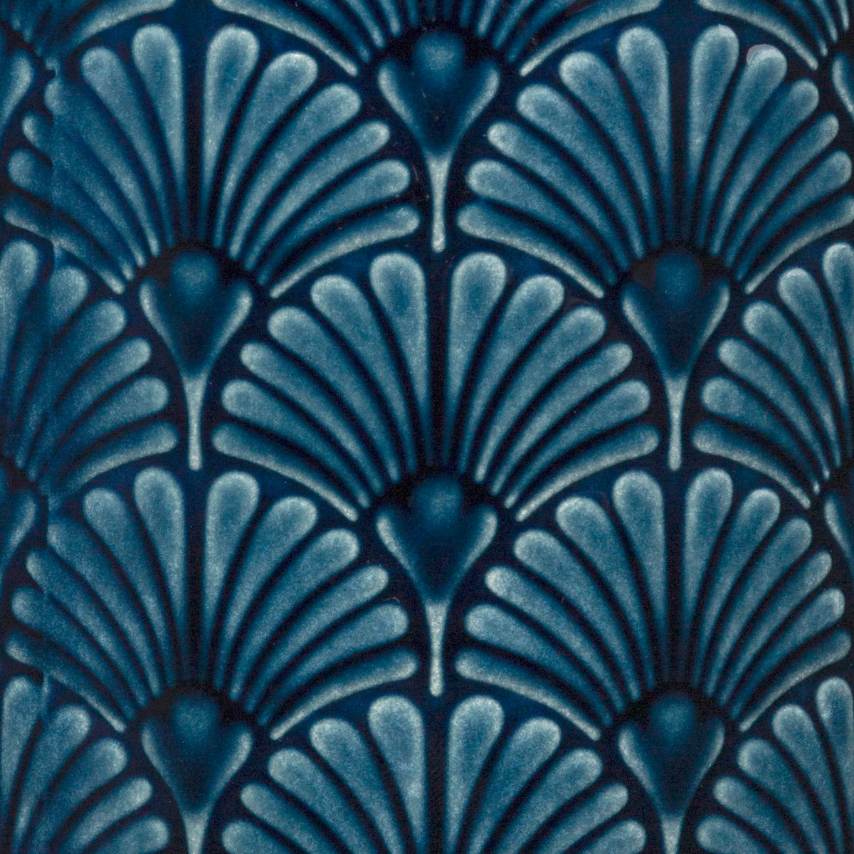 VINTAGE-VASE mit Verzierung 12,5/12,5/21 cm - Dunkelblau, Keramik (21cm) - Atmosphera Createur d´interieur