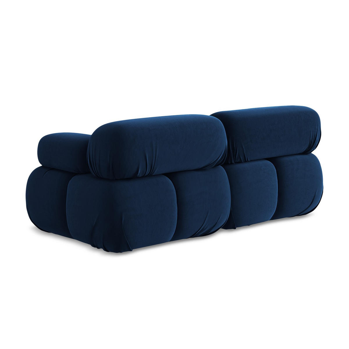 2-SITZER-SOFA Samt Stoff Blau - Blau/Schwarz, Kunststoff/Textil (190/70/96cm) - LaMiaSofa