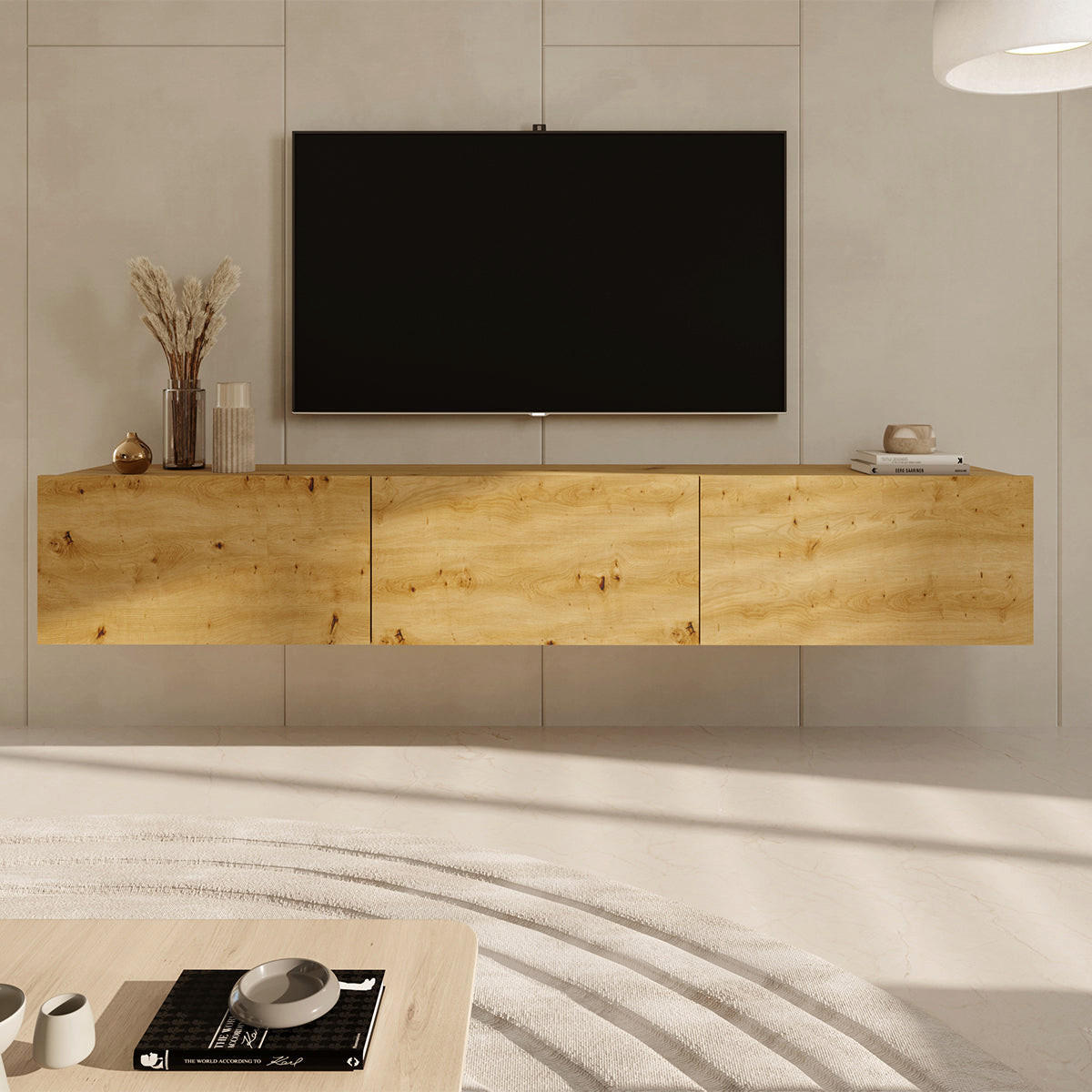 TV STOLÍK Idao Svetlé drevo - svetlohnedá, kompozitné drevo (180/35/29cm) - Petits-meubles