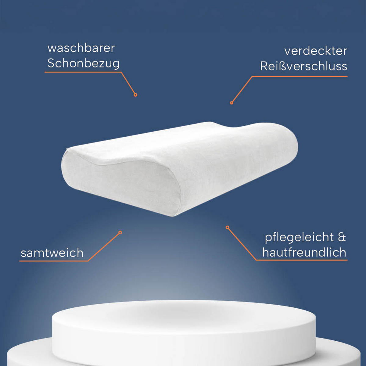 KISSENBEZUG für orthopädisches Nackenkissen – DOPPELPACK Weiß 60x30 cm - Weiß, Textil (30/60cm) - casimum