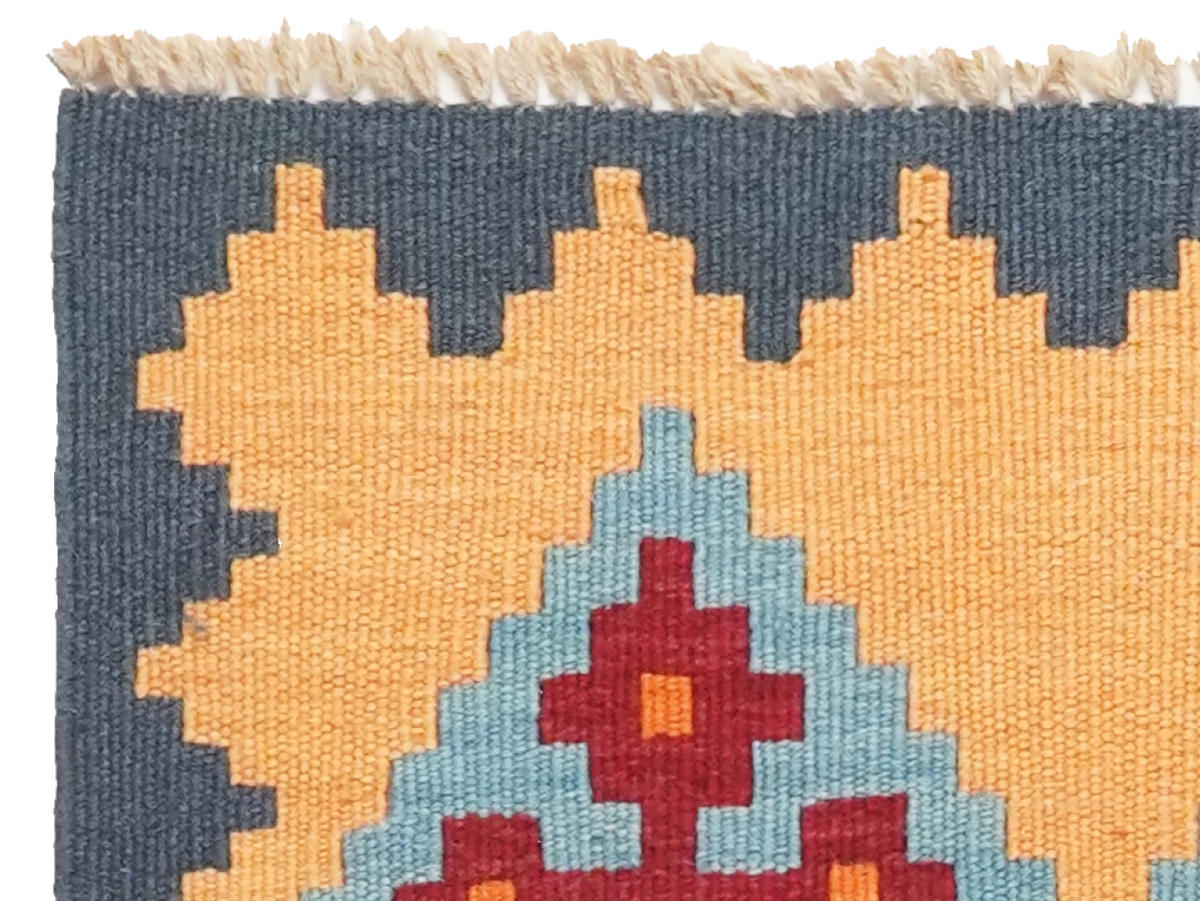 HANDWEBTEPPICH Kelim Gashgai Gelb 97/60 cm Schurwolle - Gelb, Textil (60/97cm) - Looma